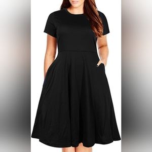 Nemidor Women's Fit and Flare Midi Dress with Pockets Size 26